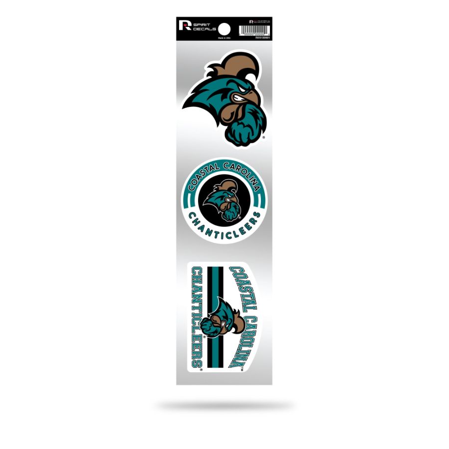 Coastal Carolina University Chanticleers Logo - Sheet Of 3 Triple Spirit Stickers