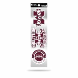 Mississippi State University Bulldogs Logo - Sheet Of 3 Triple Spirit Stickers