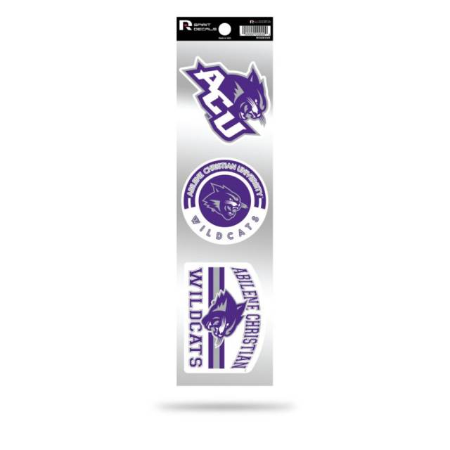 Abilene Christian University Wildcats Logo - Sheet Of 3 Triple Spirit Stickers
