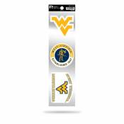 West Virginia University Mountaineers Logo - Sheet Of 3 Triple Spirit Stickers