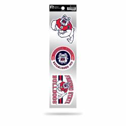 Fresno State University Bulldogs Logo - Sheet Of 3 Triple Spirit Stickers