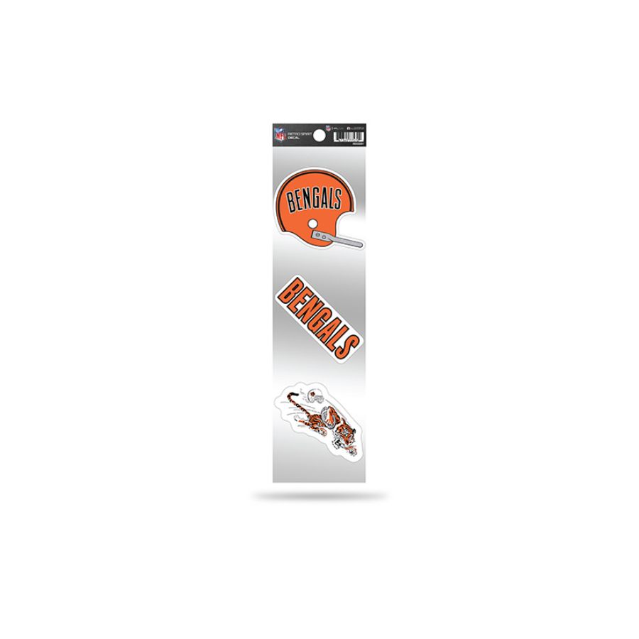 Cincinnati Bengals Retro Vintage Logo - Sheet Of 3 Triple Spirit Stickers