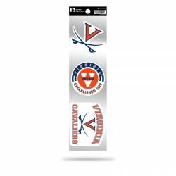 University Of Virginia Cavaliers - Sheet Of 3 Triple Spirit Stickers