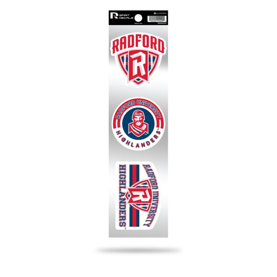 Radford University Highlanders Logo - Sheet Of 3 Triple Spirit Stickers