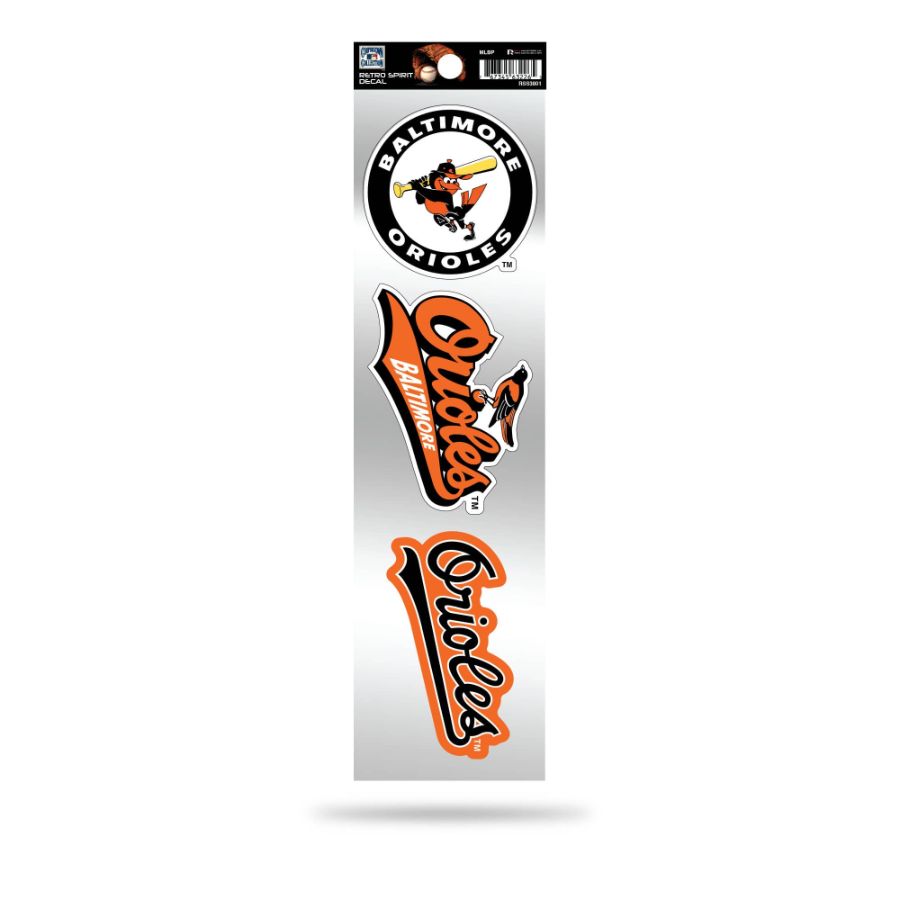 Baltimore Orioles Retro Vintage Logo - Sheet Of 3 Triple Spirit Stickers