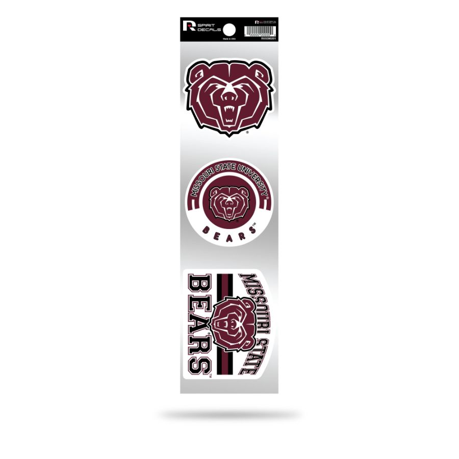 Missouri State University Bears Logo - Sheet Of 3 Triple Spirit Stickers