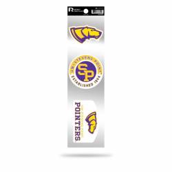 University Of Wisconsin-Stevens Point Pointers Logo - Sheet Of 3 Triple Spirit Stickers
