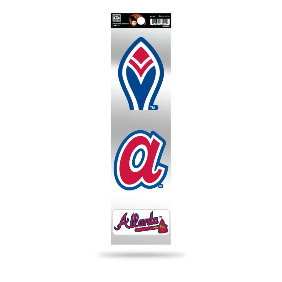 Atlanta Braves Retro Vintage Logo - Sheet Of 3 Triple Spirit Stickers