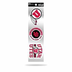 University Of Utah Utes Logo - Sheet Of 3 Triple Spirit Stickers