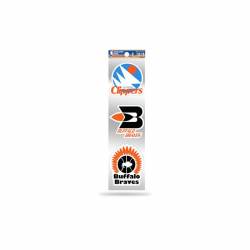 Los Angeles Clippers Retro Vintage Logo - Sheet Of 3 Triple Spirit Stickers