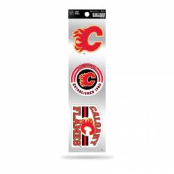 Calgary Flames Retro Vintage Logo - Sheet Of 3 Triple Spirit Stickers