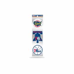 Philadelphia 76ers Retro Vintage Logo - Sheet Of 3 Triple Spirit Stickers