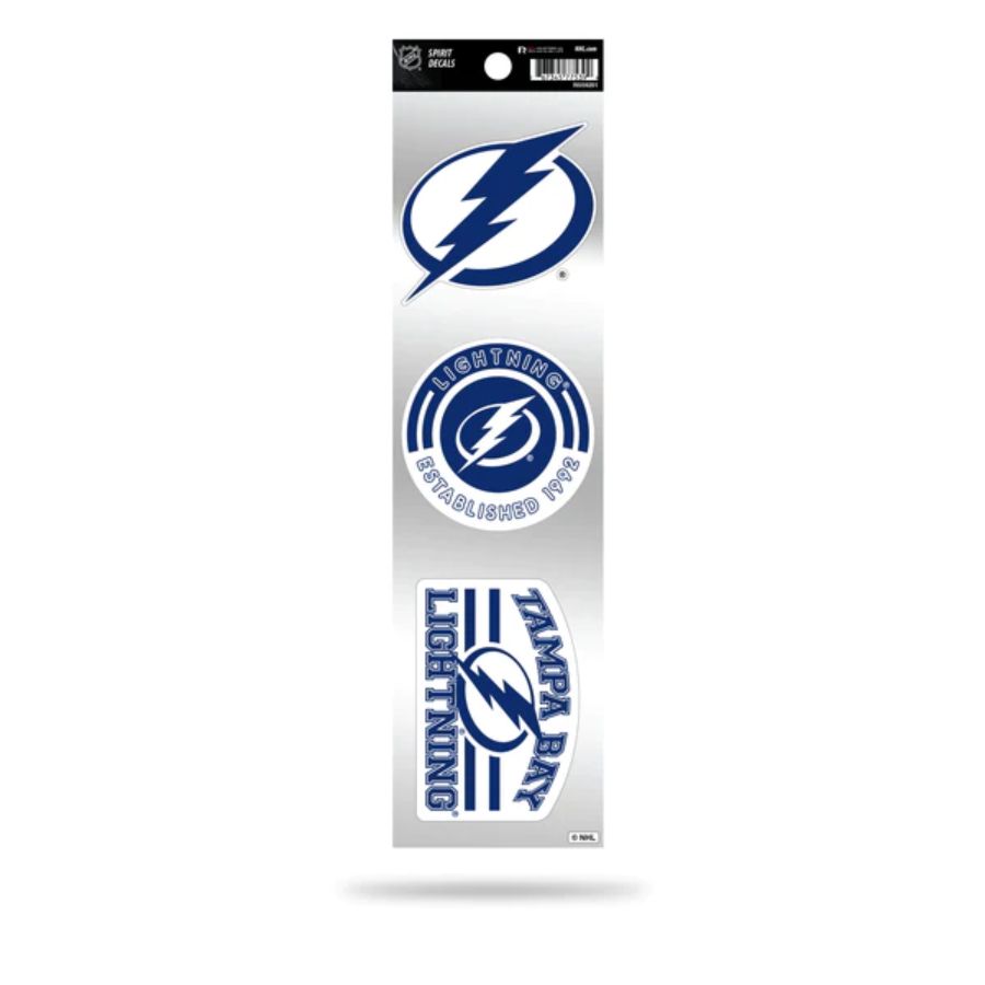 Tampa Bay Lightning Retro Vintage Logo - Sheet Of 3 Triple Spirit Stickers