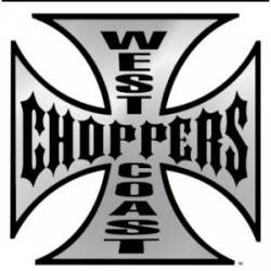West Coast Choppers Chrome Cross - Small Vinyl Sticker