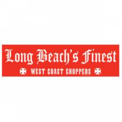 West Coast Choppers Long Beach's Finest - Red Vinyl Sticker