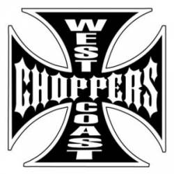 West Coast Choppers Black With White - Small Vinyl Sticker