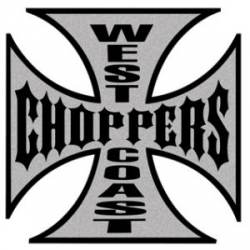 West Coast Choppers Silver With Black - Vinyl Sticker