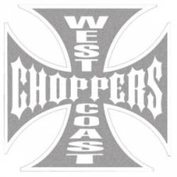 West Coast Choppers Silver With White - Small Vinyl Sticker