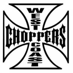 West Coast Choppers White With Black - Vinyl Sticker