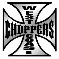 West Coast Choppers Chrome With Black - Vinyl Sticker