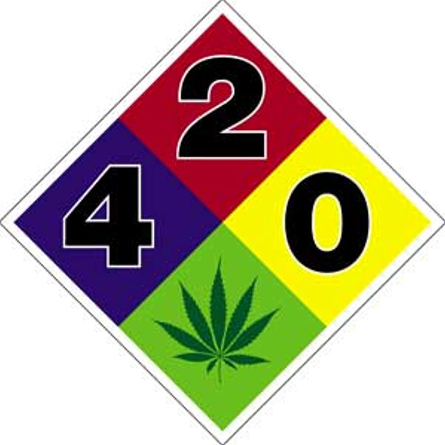 Weed Indeed 420 Hazard Sign - Vinyl Sticker
