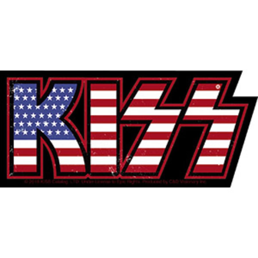 Kiss American Flag Logo Vinyl Sticker at Sticker Shoppe
