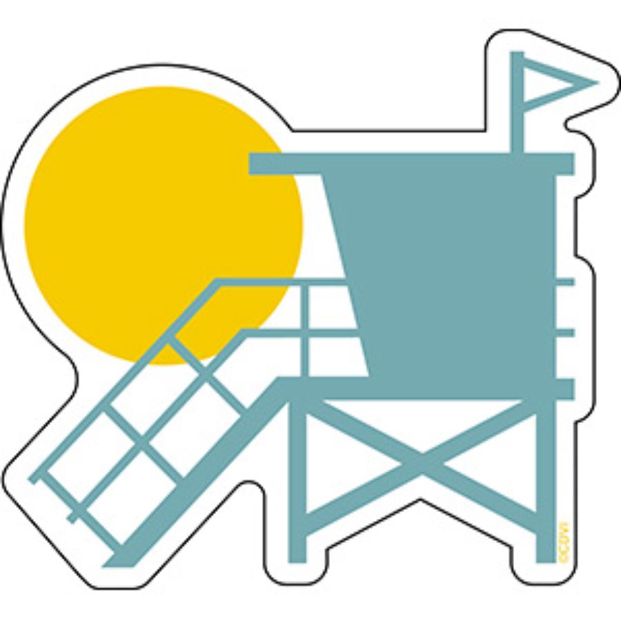 Beach Life Lifeguard Tower - Vinyl Sticker