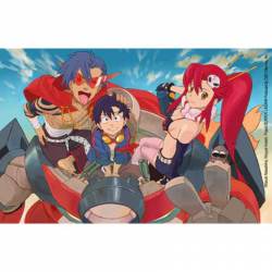 Gurren Lagann Silly Team Pose - Vinyl Sticker