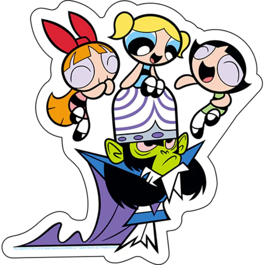 Powerpuff Girls Laughing at Mojo Jojo - Vinyl Sticker