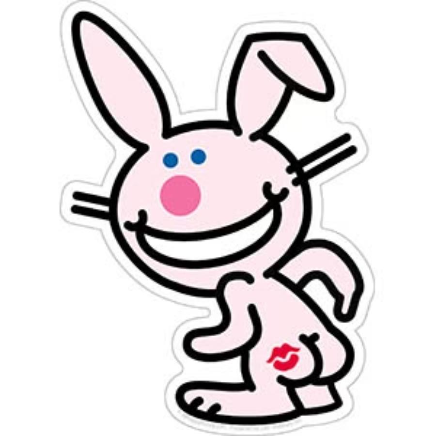 It's Happy Bunny Kiss My Ass - Vinyl Sticker at Sticker Shoppe