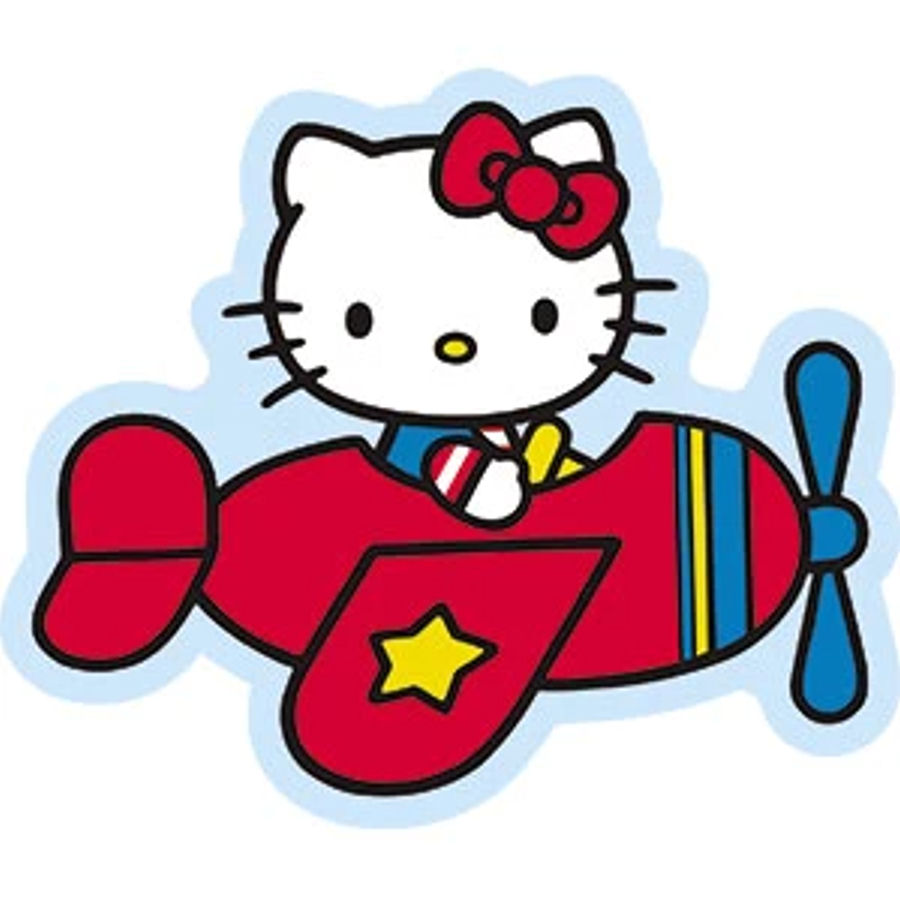 hello kitty airplane vinyl sticker at sticker shoppe