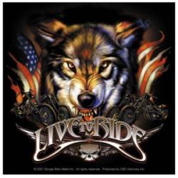 Live To Ride American Wolf - Vinyl Sticker