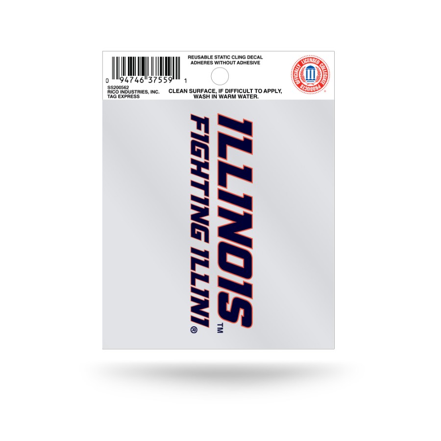 University Of Illinois Fighting Illini Script Logo - Static Cling