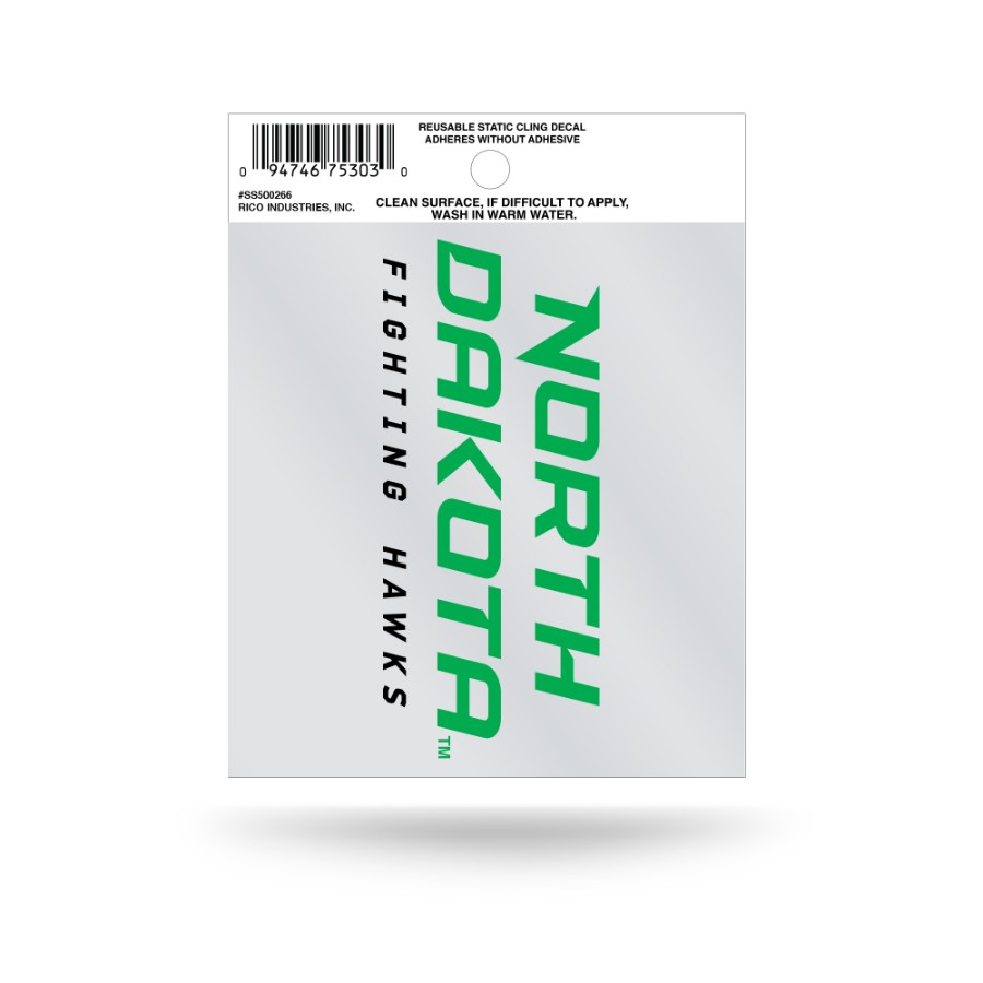 Und Sticker University Of North Dakota Fighting Hawks Script Logo - Static Cling at ...