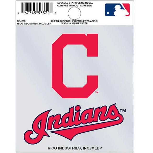 Cleveland Indians Script Logo - Static Cling at Sticker Shoppe