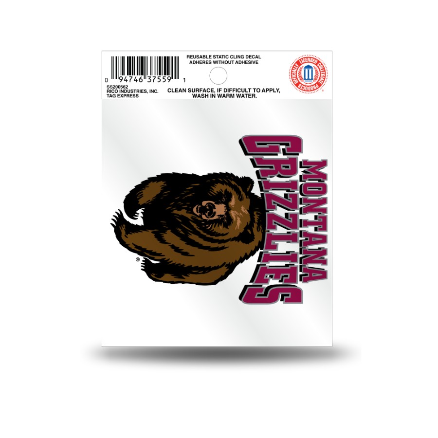 University Of Montana Grizzlies Logo - Static Cling