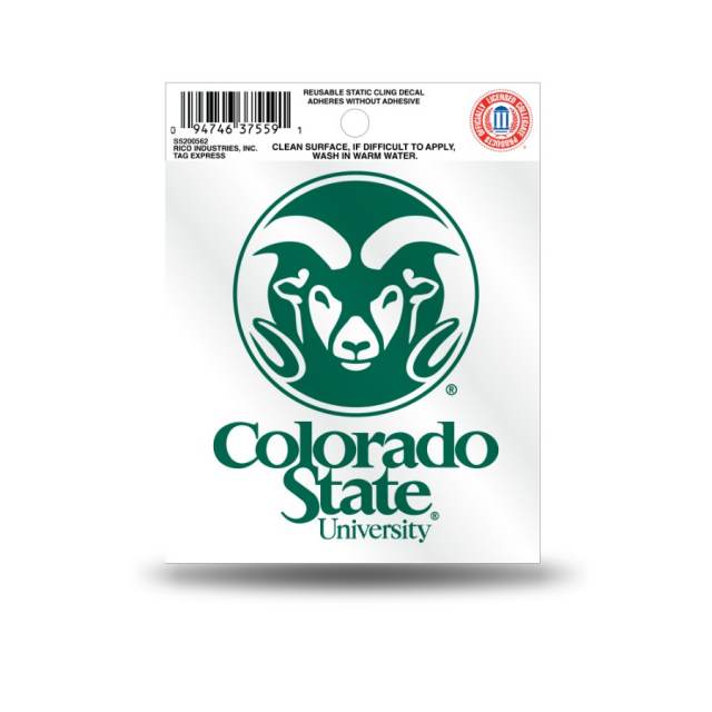 Colorado State University Rams Script Logo - Static Cling