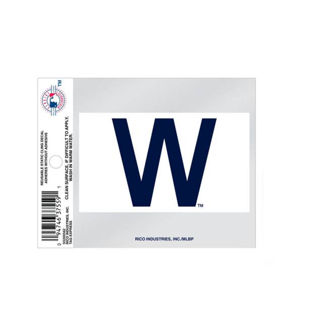 Chicago Cubs W Flag Logo - Static Cling at Sticker Shoppe