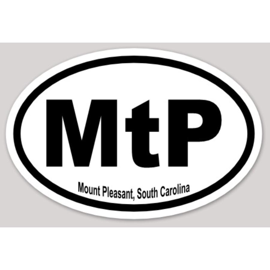 MtP Mount Pleasant South Carolina Oval Sticker at Sticker Shoppe