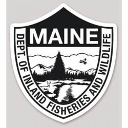 Maine Dept. Of Inland Fisheries and Wildlife Black & White - Vinyl Sticker
