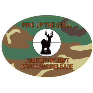 Fire Up The Grill - Oval Sticker
