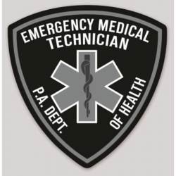 Subdued Pennsylvania Emergency Medical Technician PA. Dept. Of Health - Vinyl Sticker