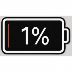 1% Battery Life - Vinyl Sticker