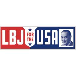 Lyndon B. Johnson Replica For The USA 1964 Campaign Bumper Sticker
