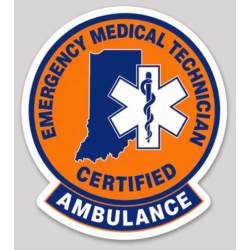 Indiana Emergency Medical Technician Certified Ambulance Vinyl Sticker