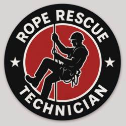 Rope Rescue Technician Red & Black Vinyl Sticker