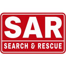 Red On White SAR Search & Rescue - Vinyl Sticker