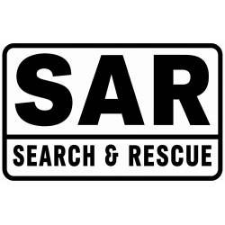Black On White SAR Search & Rescue - Vinyl Sticker