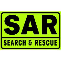 Black On Lime Green SAR Search & Rescue - Vinyl Sticker