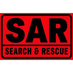 Black On Red SAR Search & Rescue - Vinyl Sticker